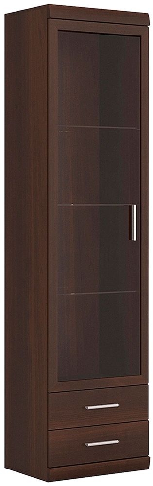 Imperial Mahogany Effect 1 Door Glazed Narrow Cabinet