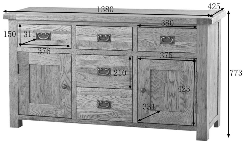 Kent Oak Large Dresser