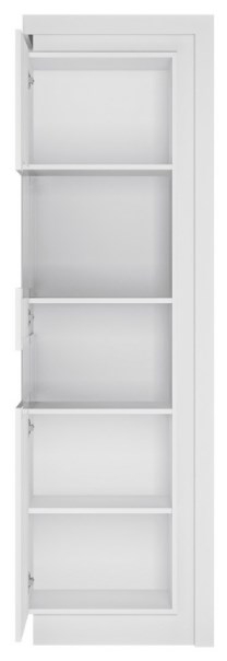 Lyon White Gloss Narrow Display Cabinet - LHD