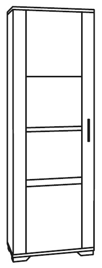 Messina White and Grey 1 Door Display Cabinet LHF