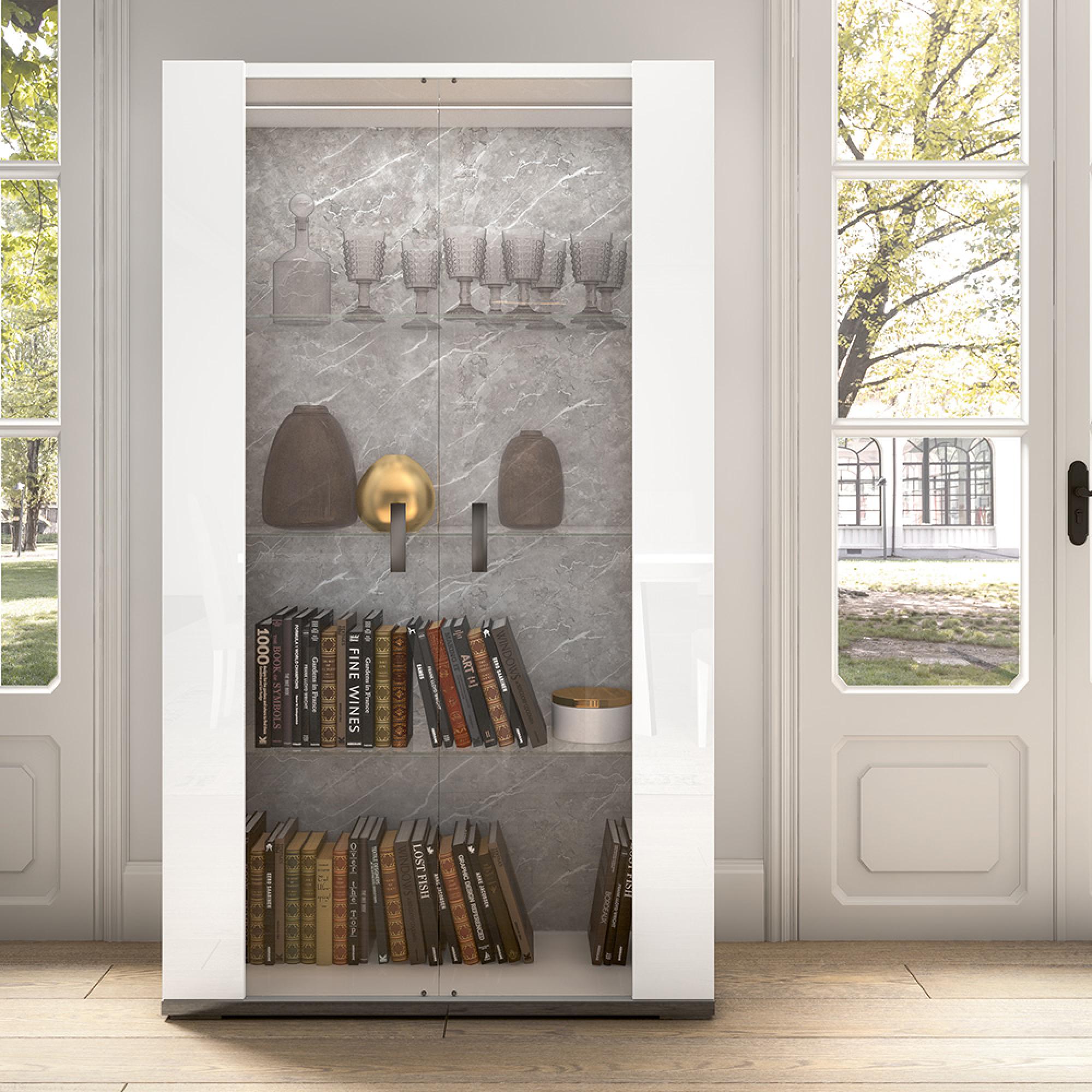 Modern Mara Vitrine - 2 Door - White