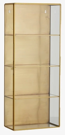 Ada Gold Metal Wall Display Cabinet