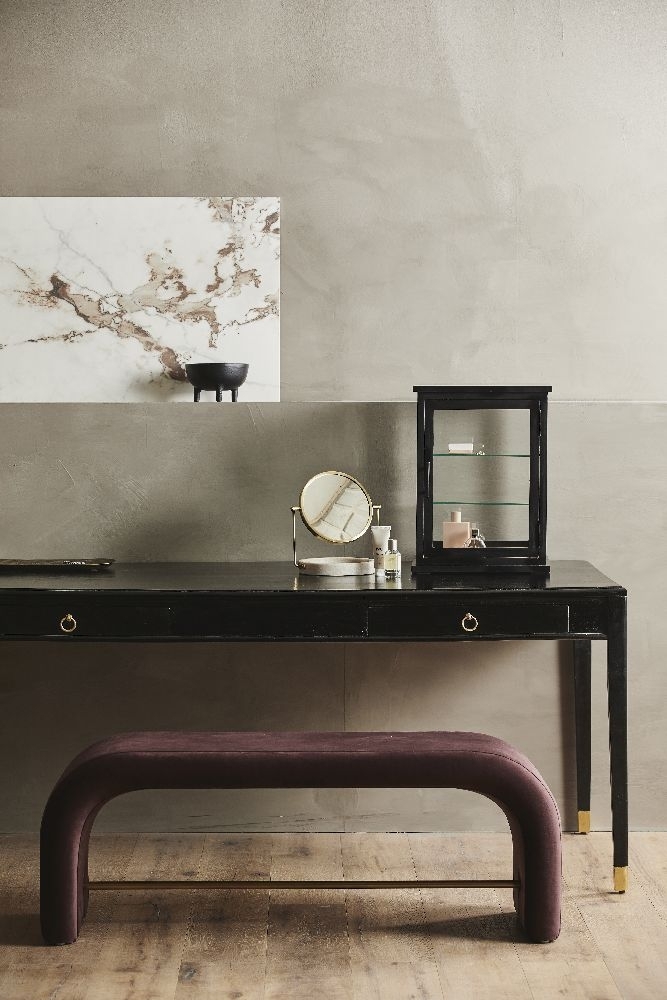 Arno Display Cabinet - 1 Door - Black - Mango Wood