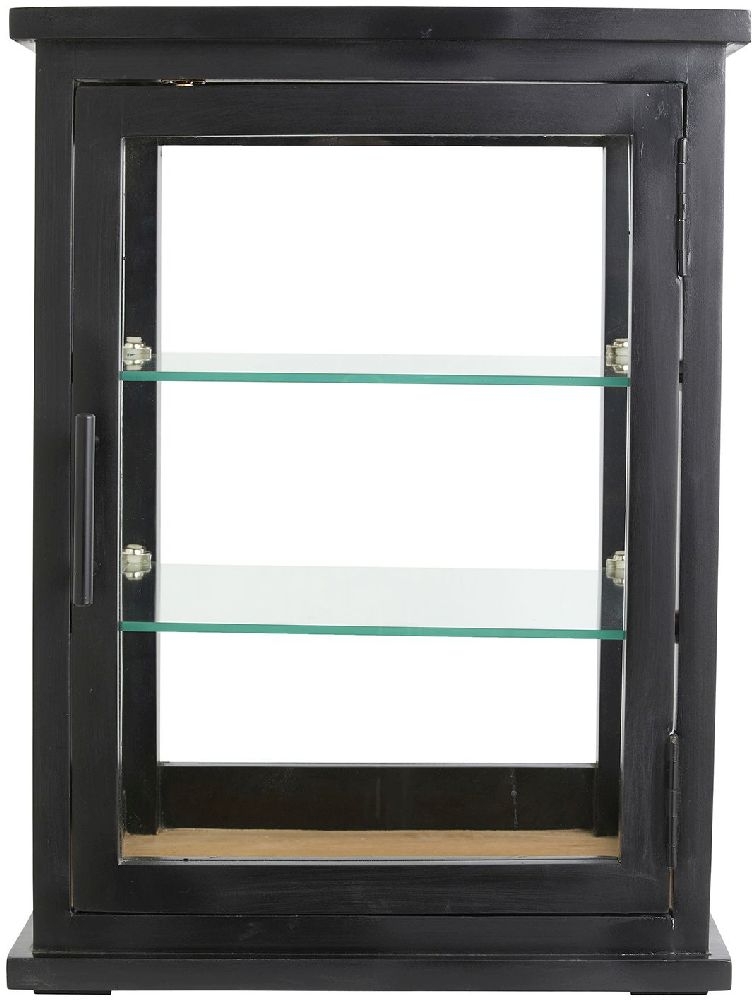 Arno Black Mango Wood 1 Door Display Cabinet