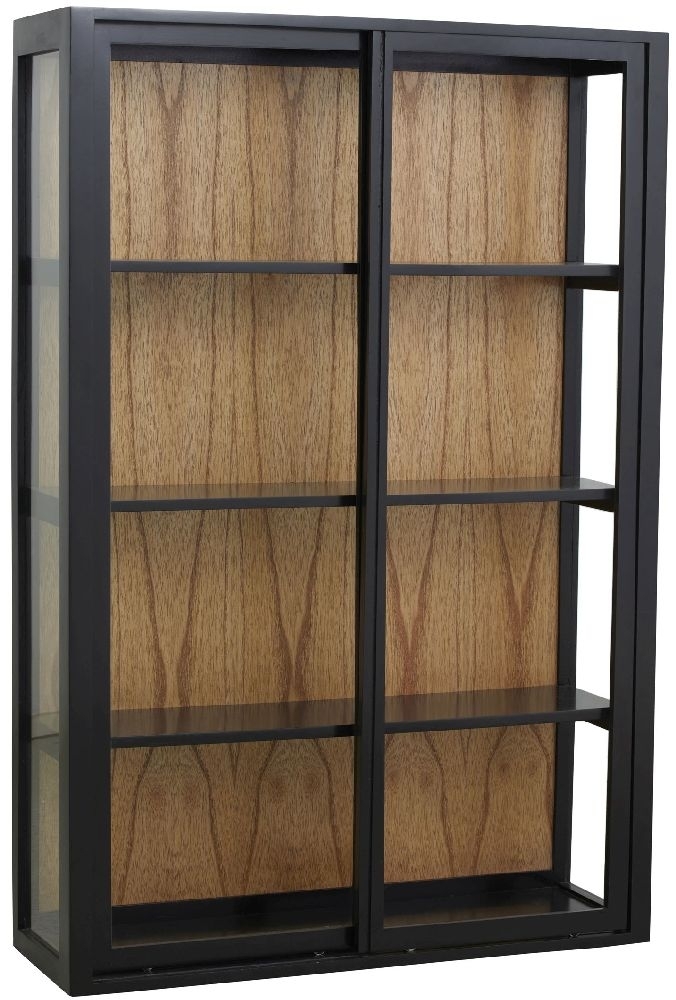 Bei Wall Display Cabinet - 2 Sliding Door - Black