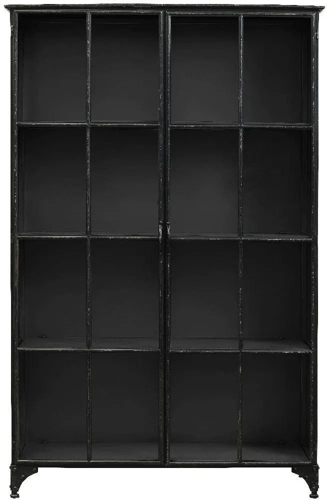 Downtown Black 2 Door Wide Display Cabinet