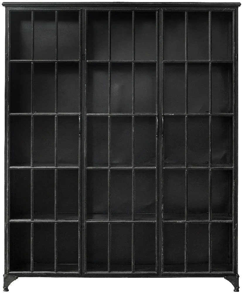 Downtown Black 3 Door Display Cabinet