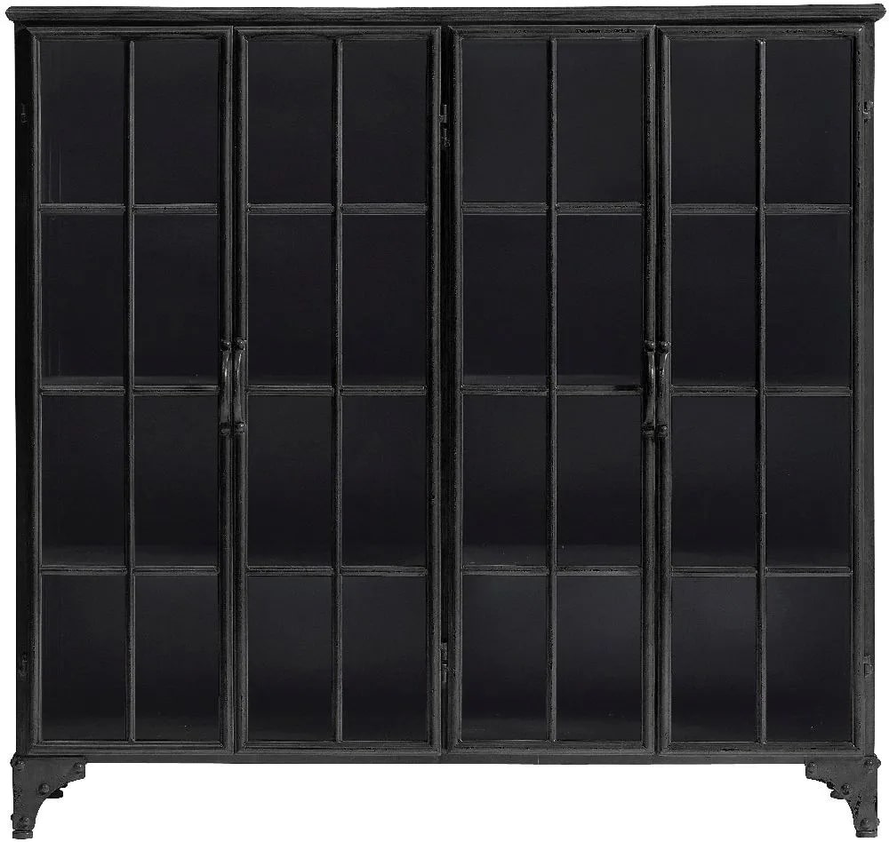 Downtown Black 4 Door Display Cabinet