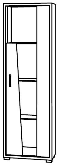 Naro 1 Door Vitrine RHF