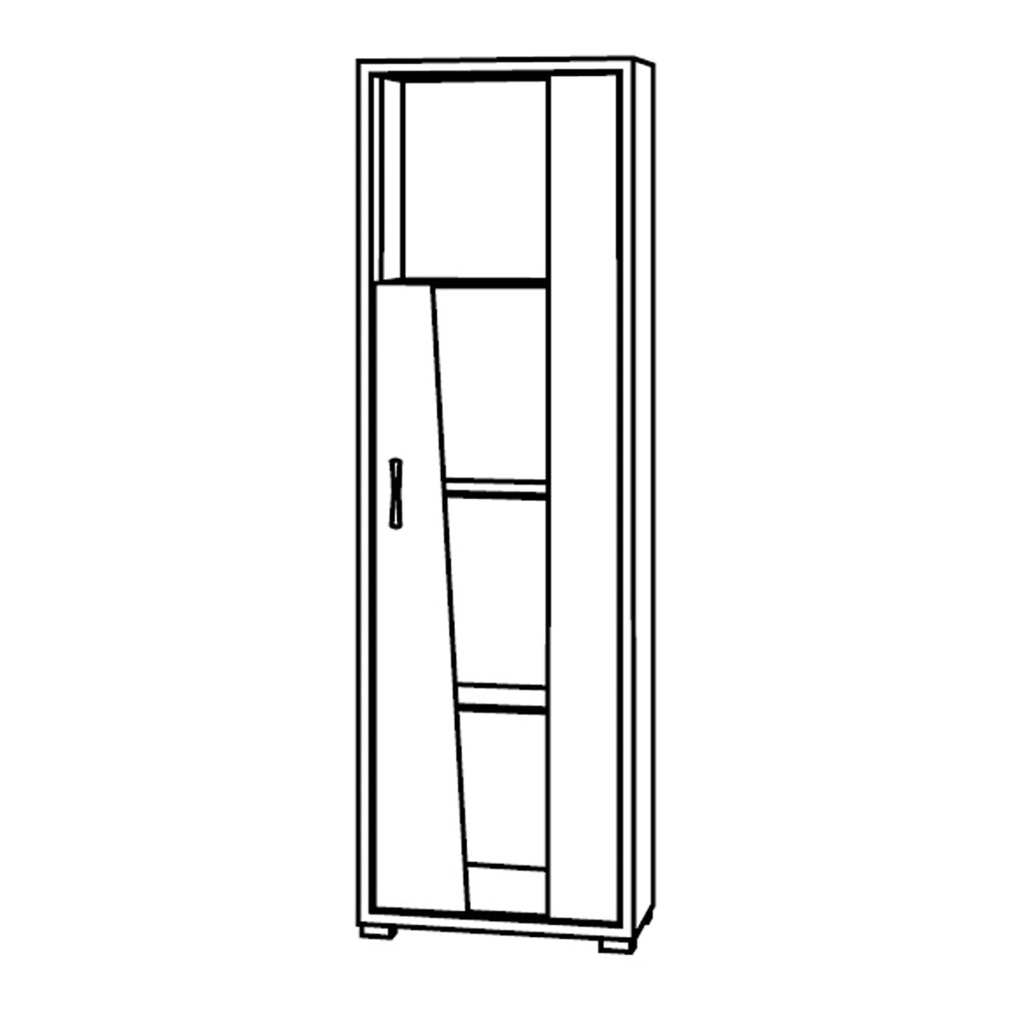 Naro 1 Door Vitrine RHF