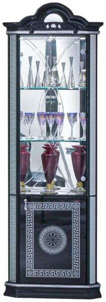 New Venus Black Italian Corner Display Cabinet