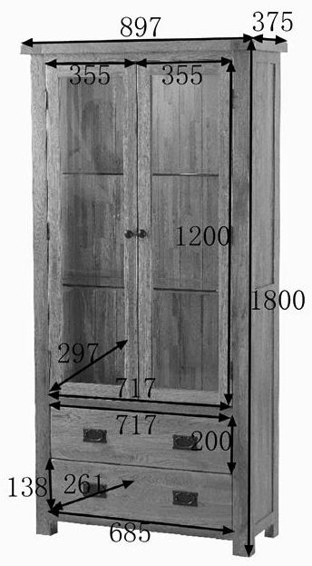 Originals Rustic Oak Display Cabinet