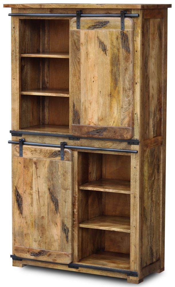 Renwal Works Industrial Style Wooden 2 Door Display Cabinet