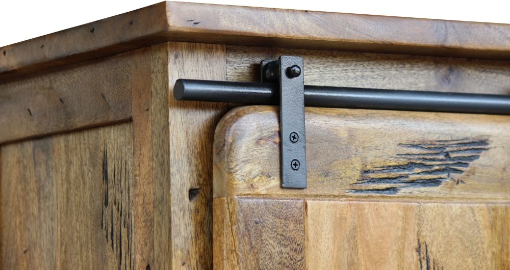 Renwal Works Industrial Style Wooden 2 Door Display Cabinet