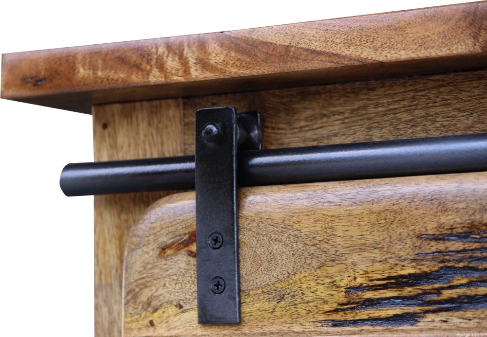 Renwal Works Industrial Style Wooden 2 Door Display Cabinet