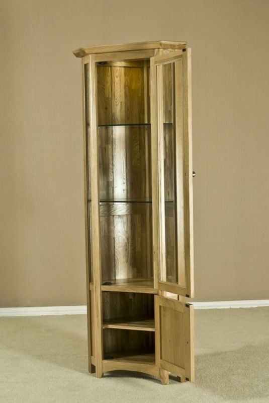 Shaker Oak Corner Display Cabinet