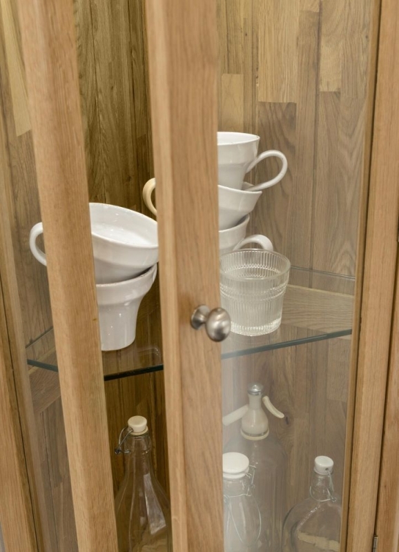 Shaker Oak Corner Display Cabinet