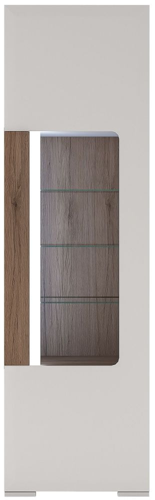 Toronto White Gloss Narrow Glazed Display Cabinet