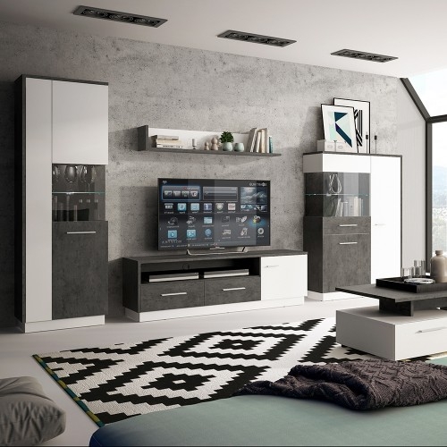 Zingaro Grey and White Low Display Cabinet - LHF