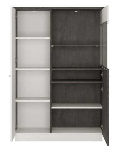 Zingaro Grey and White Low Display Cabinet - RHF