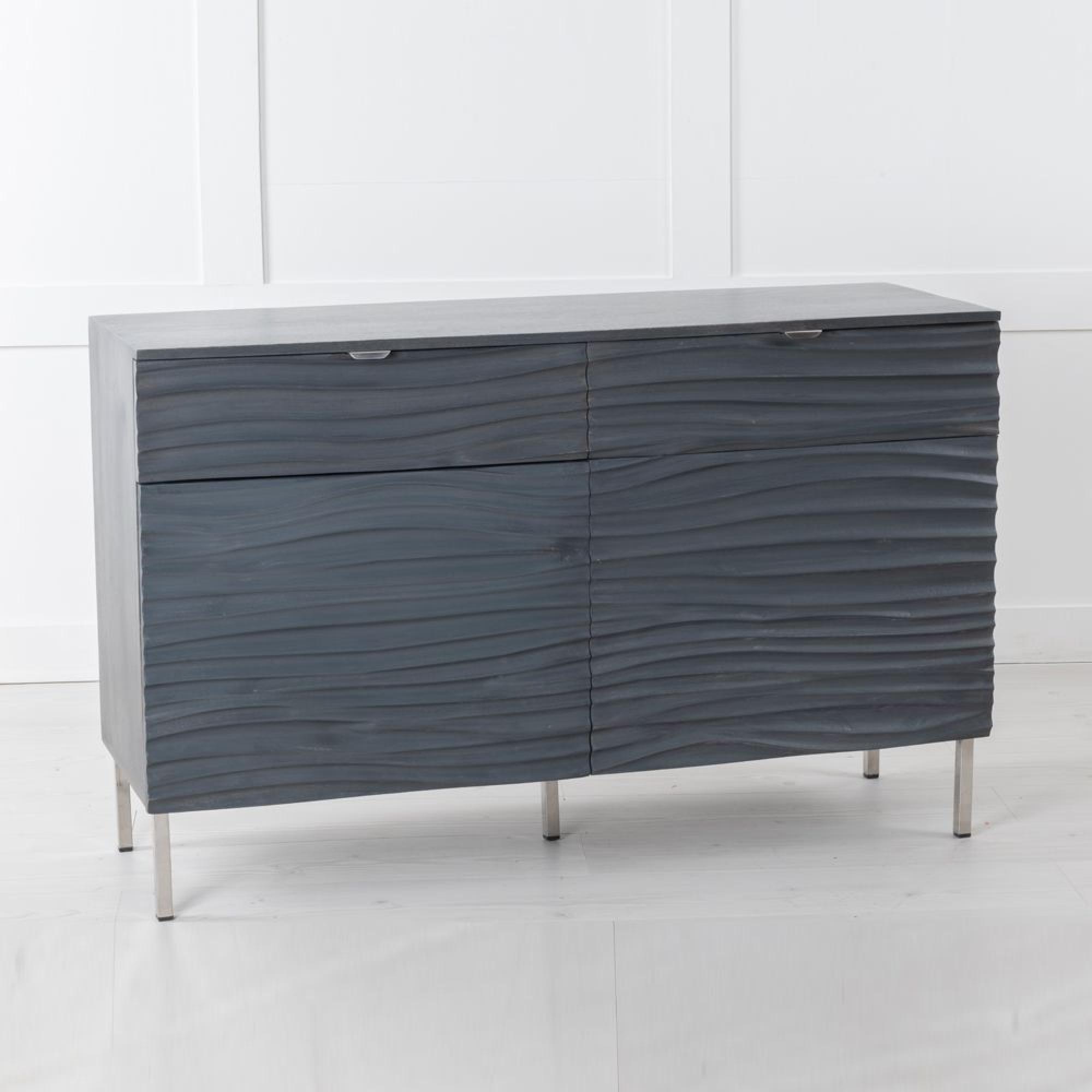 Clearance - Ripple Small Sideboard - 120cm - 2 Door - Grey Wave Mango Wood