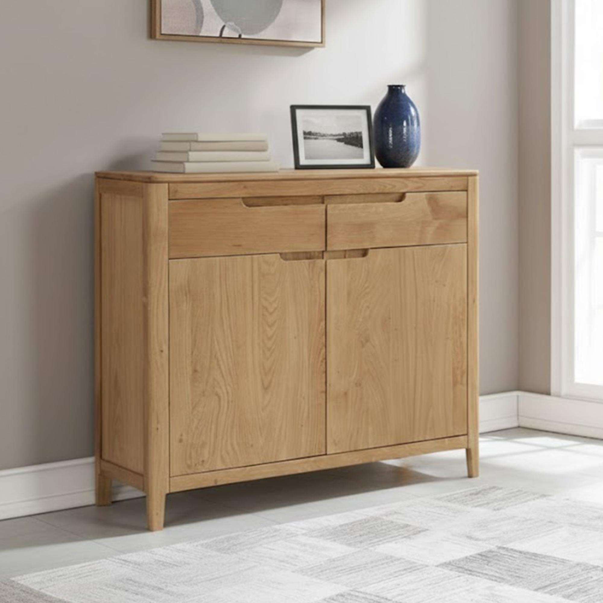 Dunmore Oak 2 Door Small Sideboard - 90cm