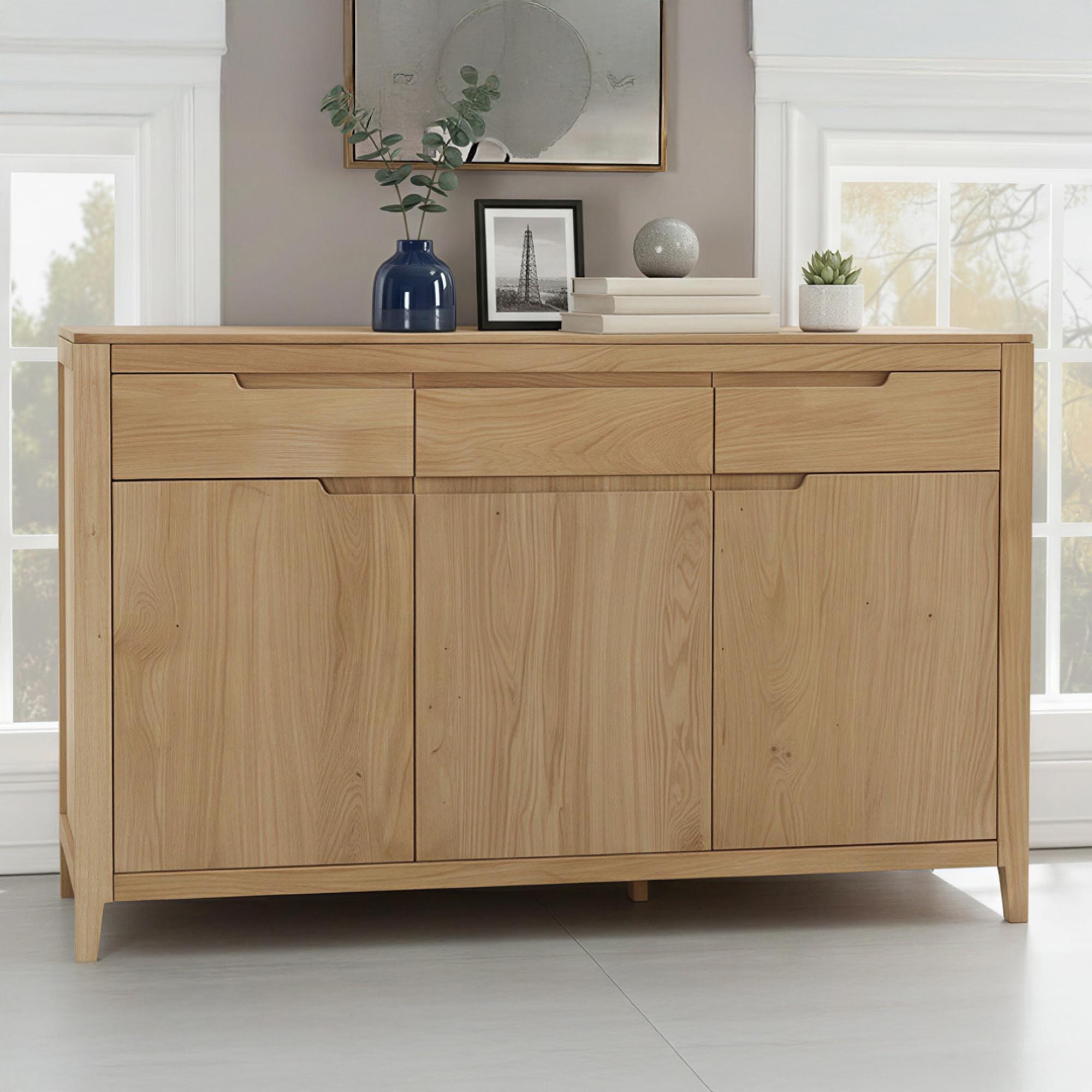Dunmore Oak 3 Door Medium Sideboard - 120cm