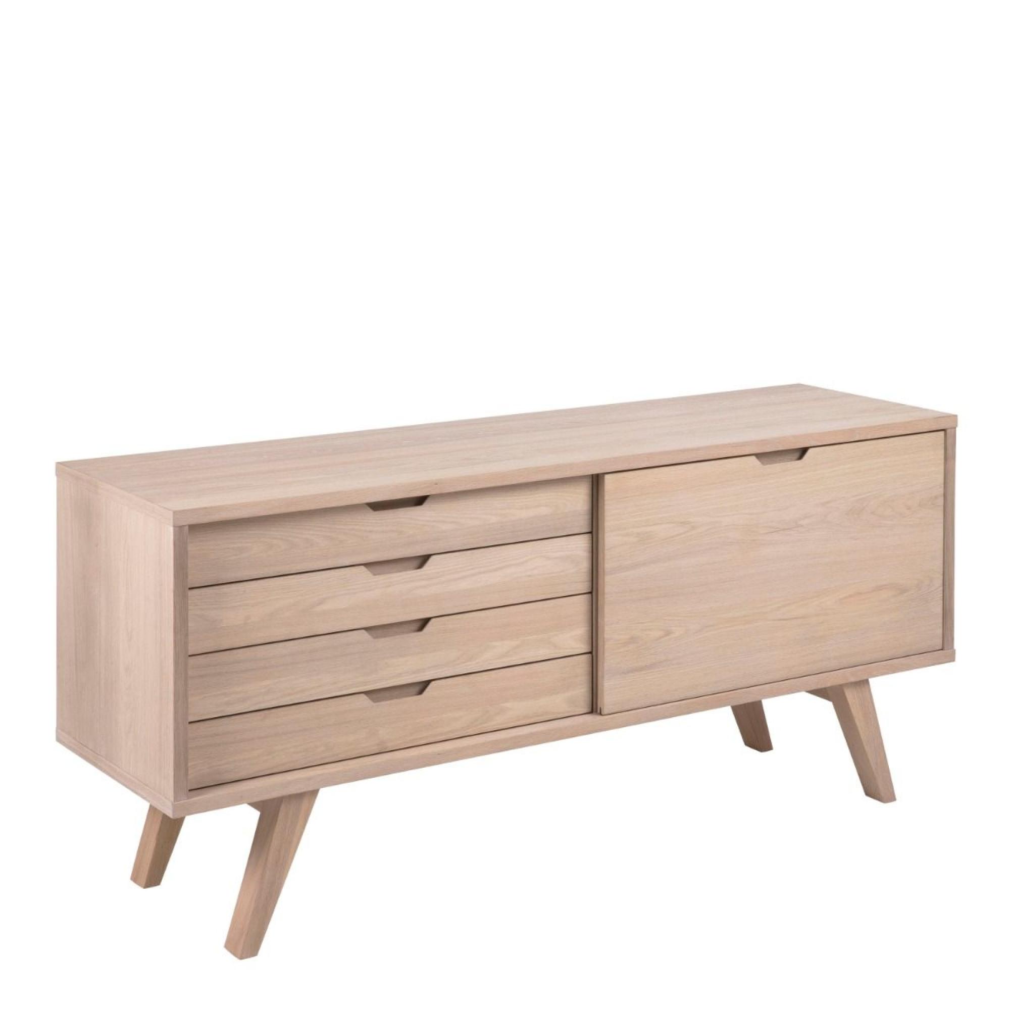 A-Line White Oak 4 Drawer Large Sideboard