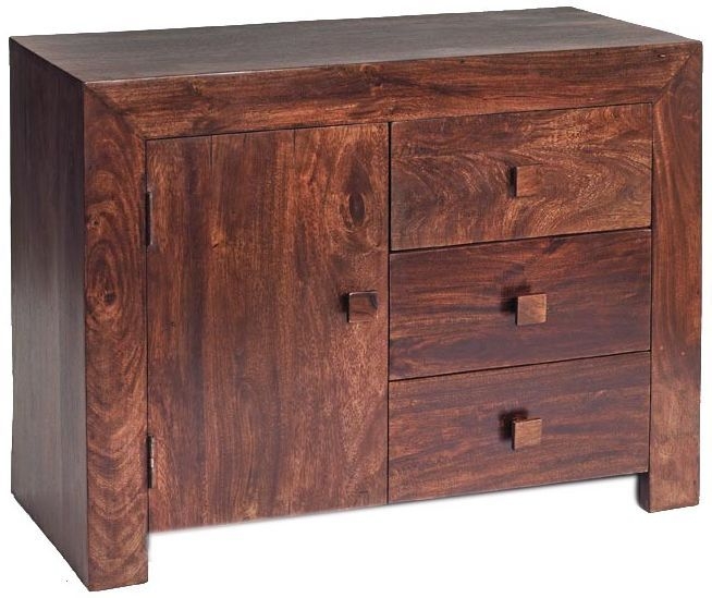 Ajmer Dark Mango Wood Small 1 Door Sideboard