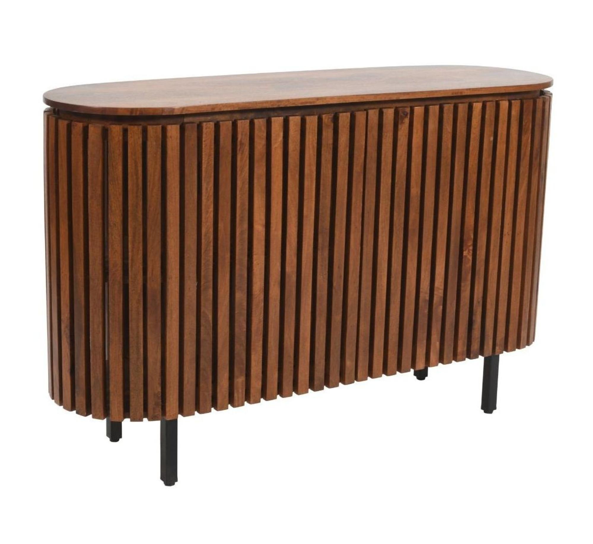 Amber Slatted Mango Wood 135cm Medium 2 Door Sideboard