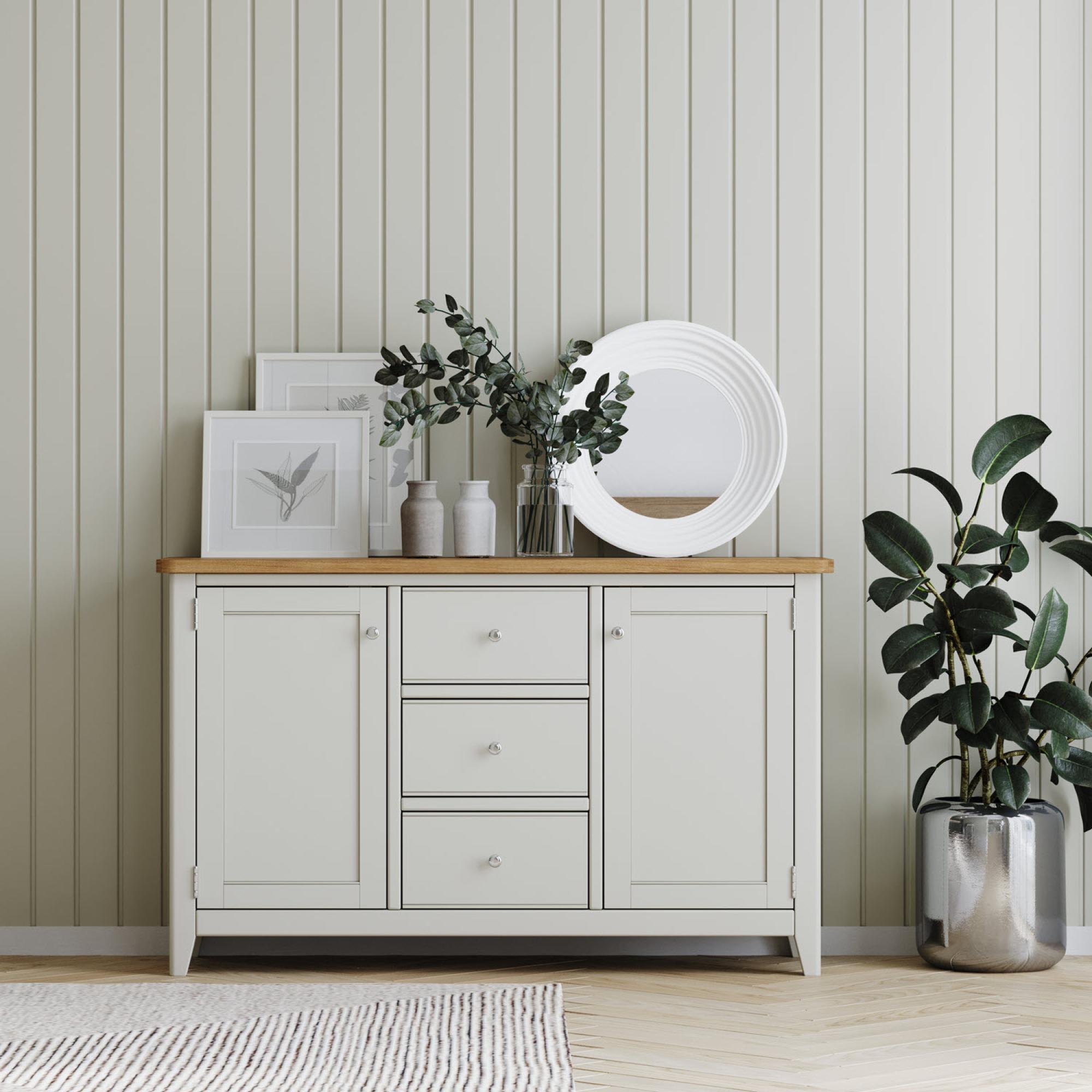 Arden Grey Painted 130cm Medium 2 Door Sideboard