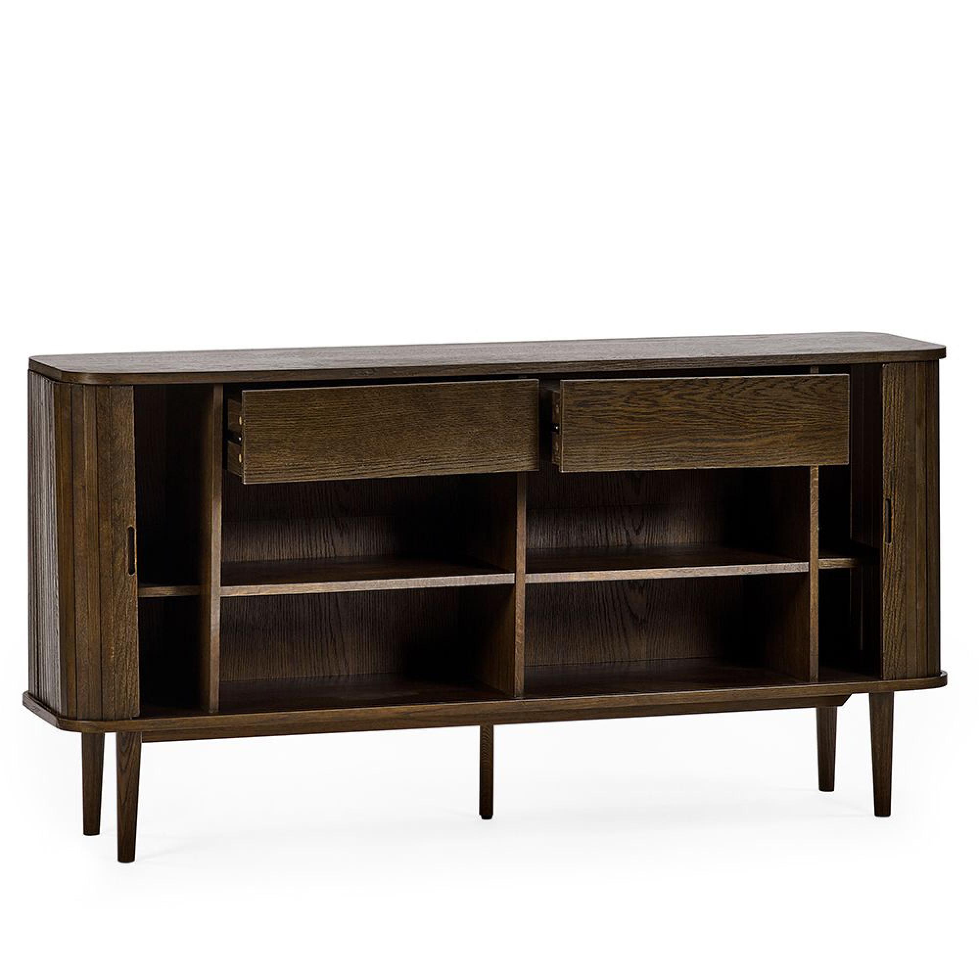 Arya Ribbed Dark Oak Large Sideboard - 160cm - 2 Door