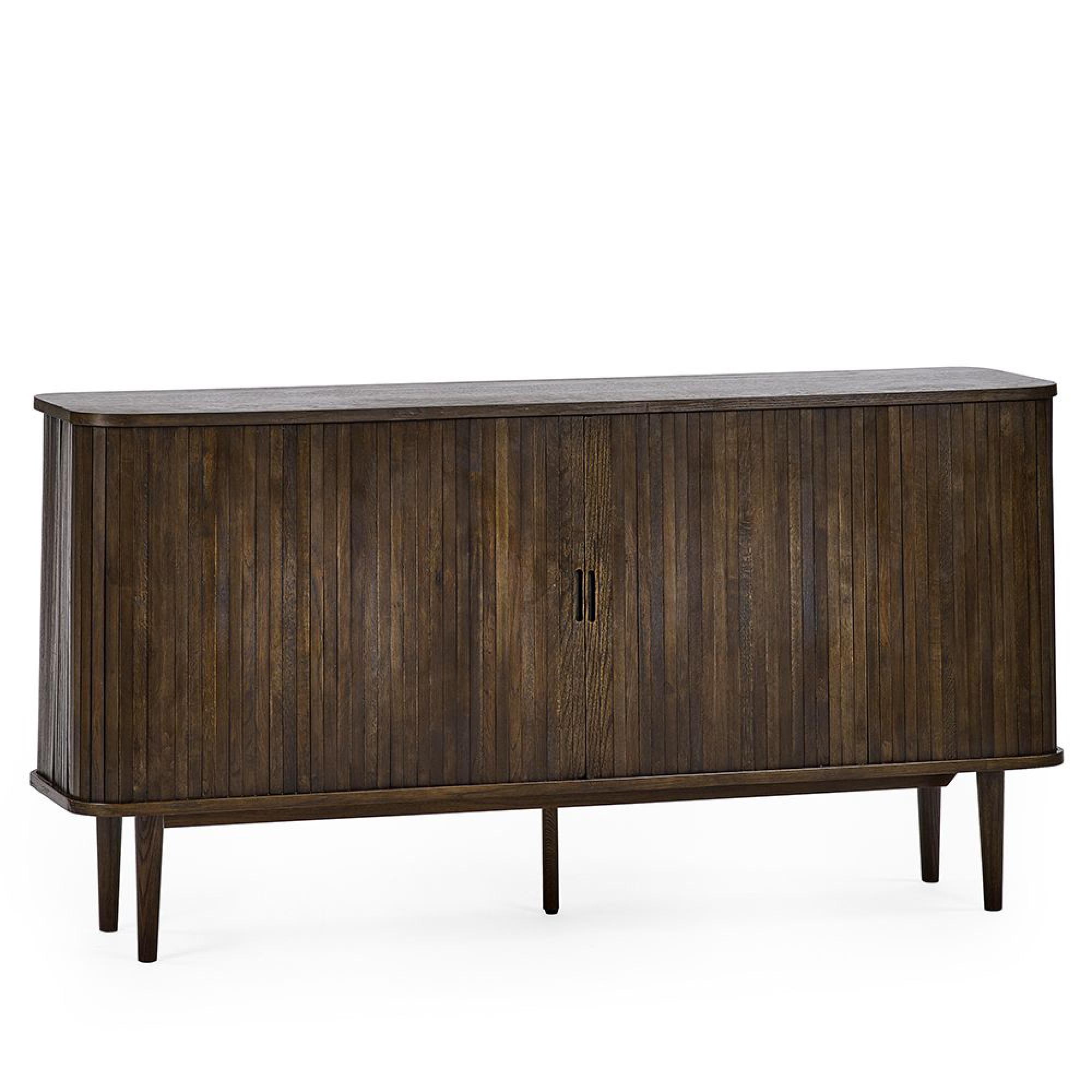 Arya Ribbed Dark Oak Large Sideboard - 160cm - 2 Door