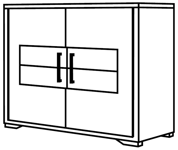 Augusta Grey Oak Effect 2 Door Small Sideboard
