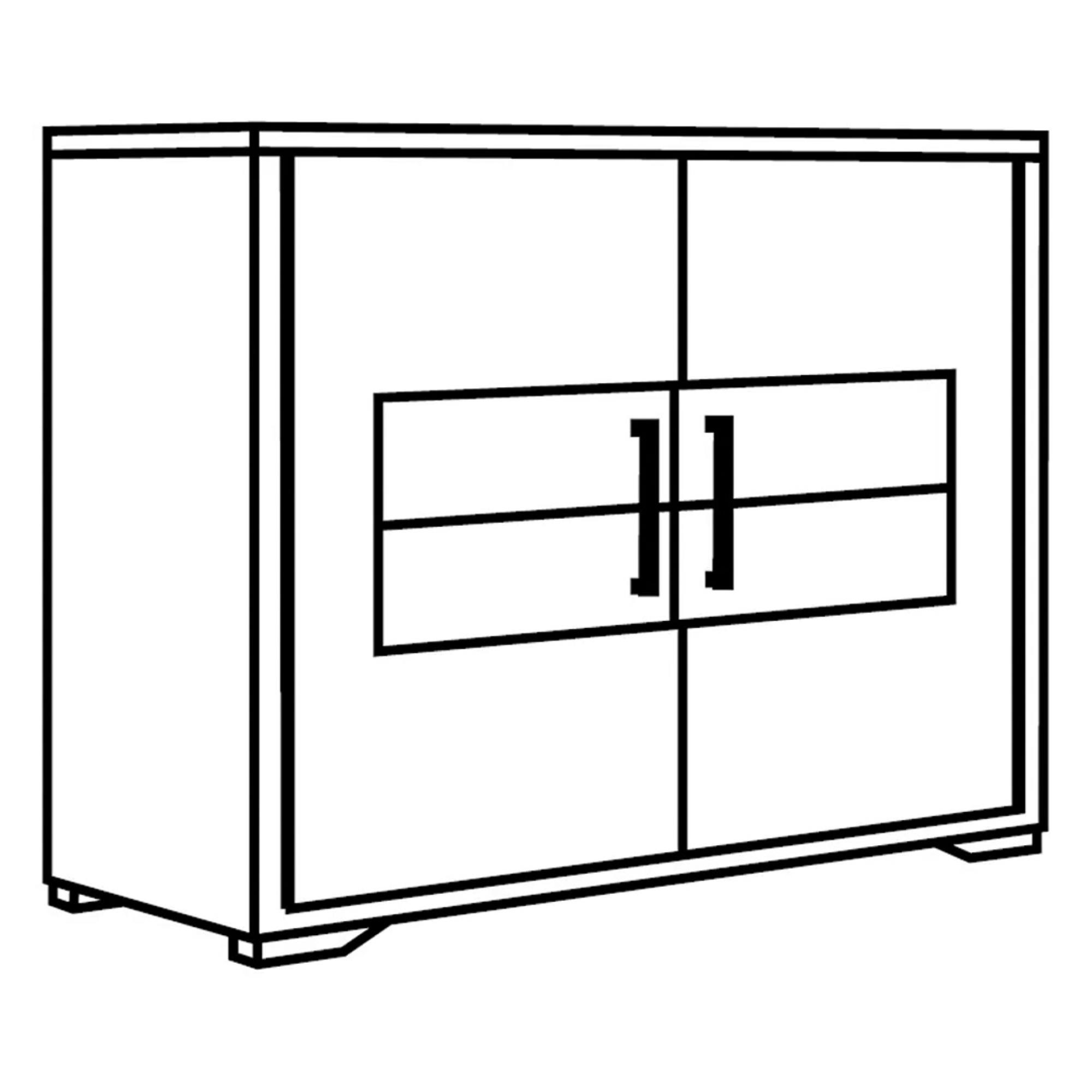 Augusta Grey Oak Effect 2 Door Small Sideboard