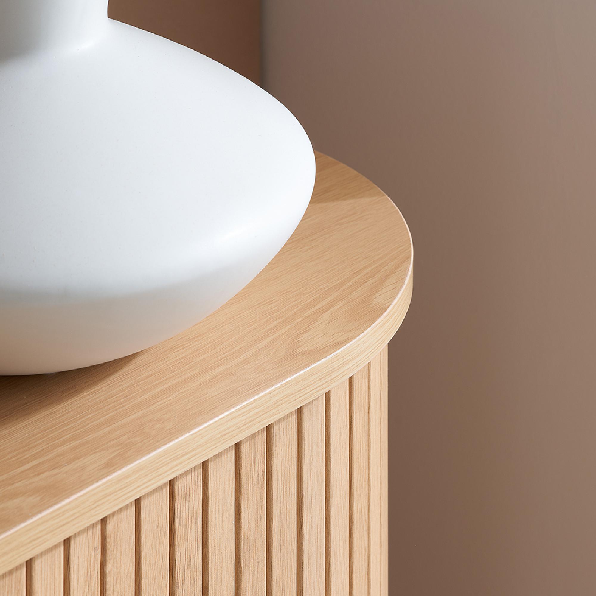 Axel Large Curved Sideboard - 160cm - 2 Door - Oak Fluted