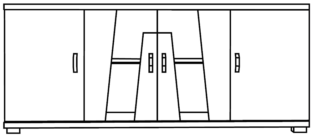 Bagni 4 Door Extra Large Sideboard - 200cm