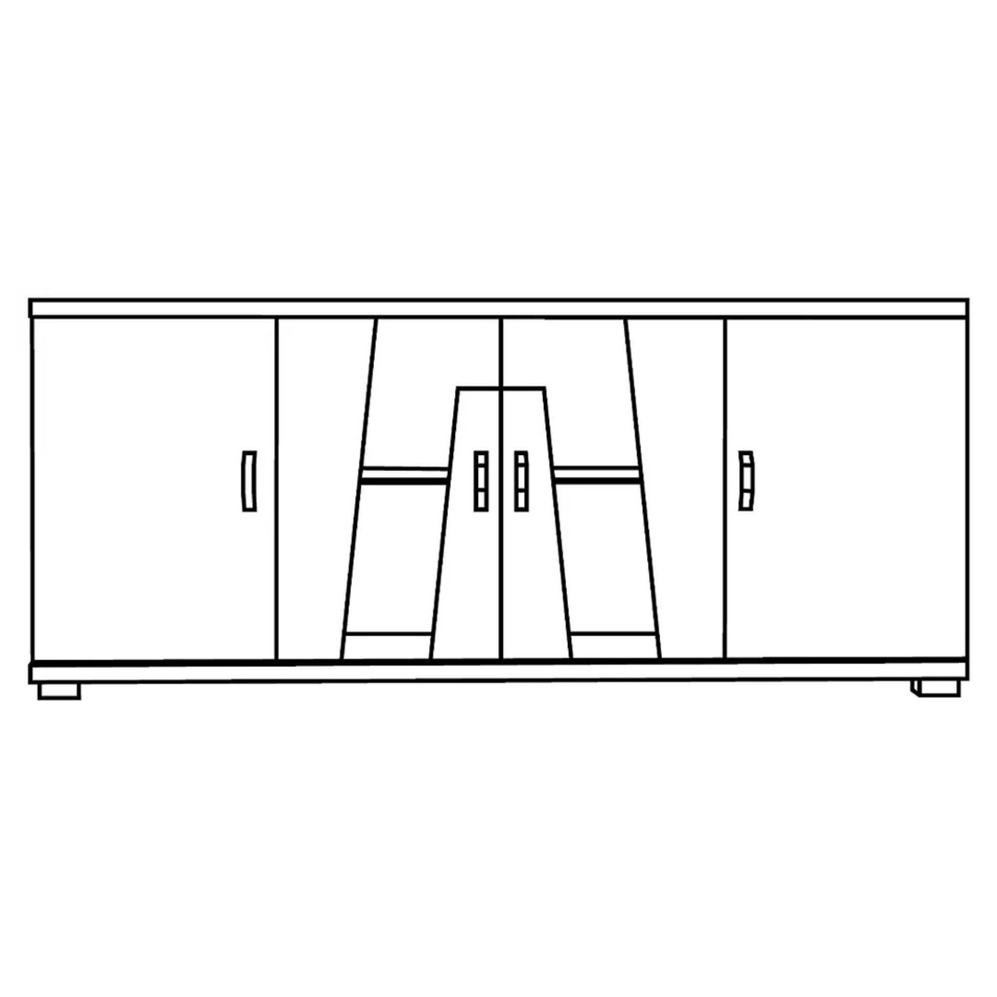 Bagni 4 Door Extra Large Sideboard - 200cm