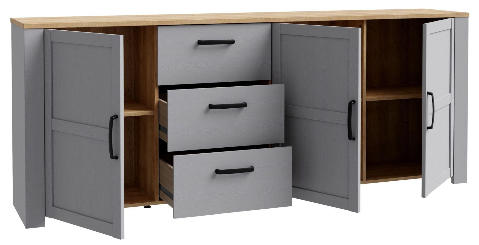 Bohol Grey 3 Door Extra Large Sideboard