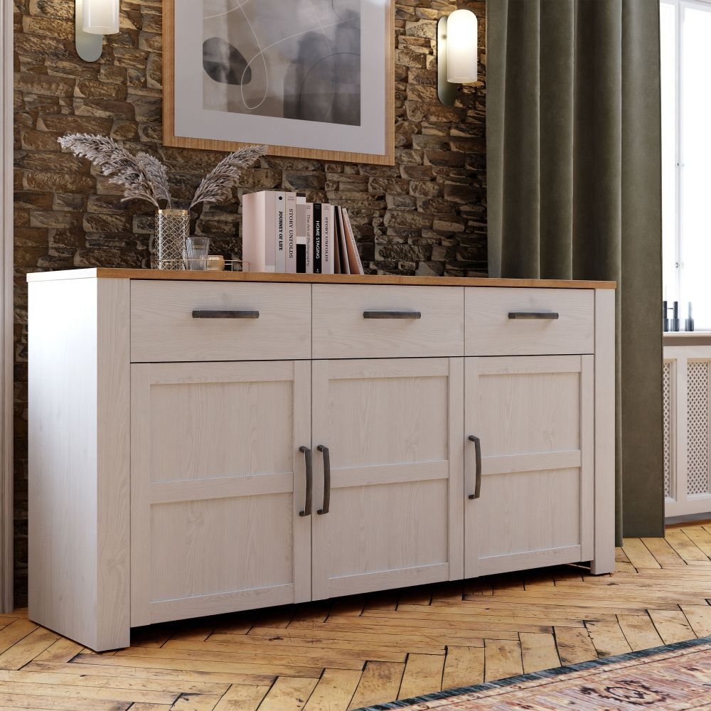 Bohol White 3 Door Medium Sideboard