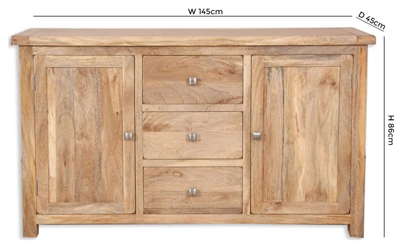 Bombay Solid Mango Wood 145cm Medium Sideboard