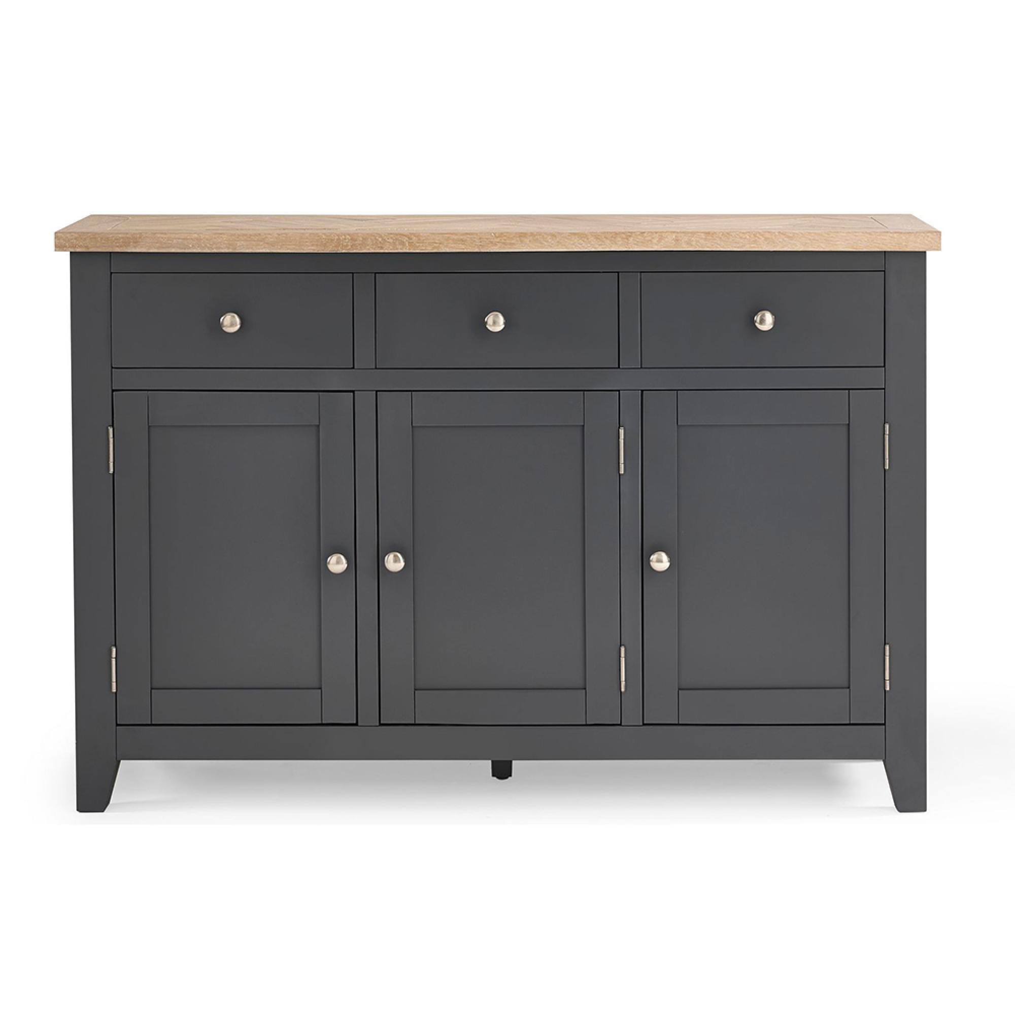 Bordeaux Sideboard - 3 Door - Medium - Grey