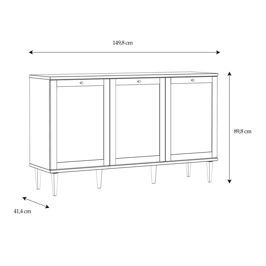 Calasetta Rattan 3 Door Medium Sideboard 