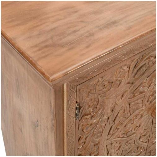 Carved Mango Wood 175cm Extra Large Sideboard - 4 Doors