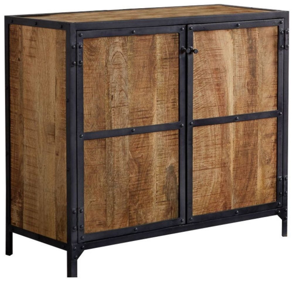 Chamba Industrial Wood and Iron 90cm Small Sideboard
