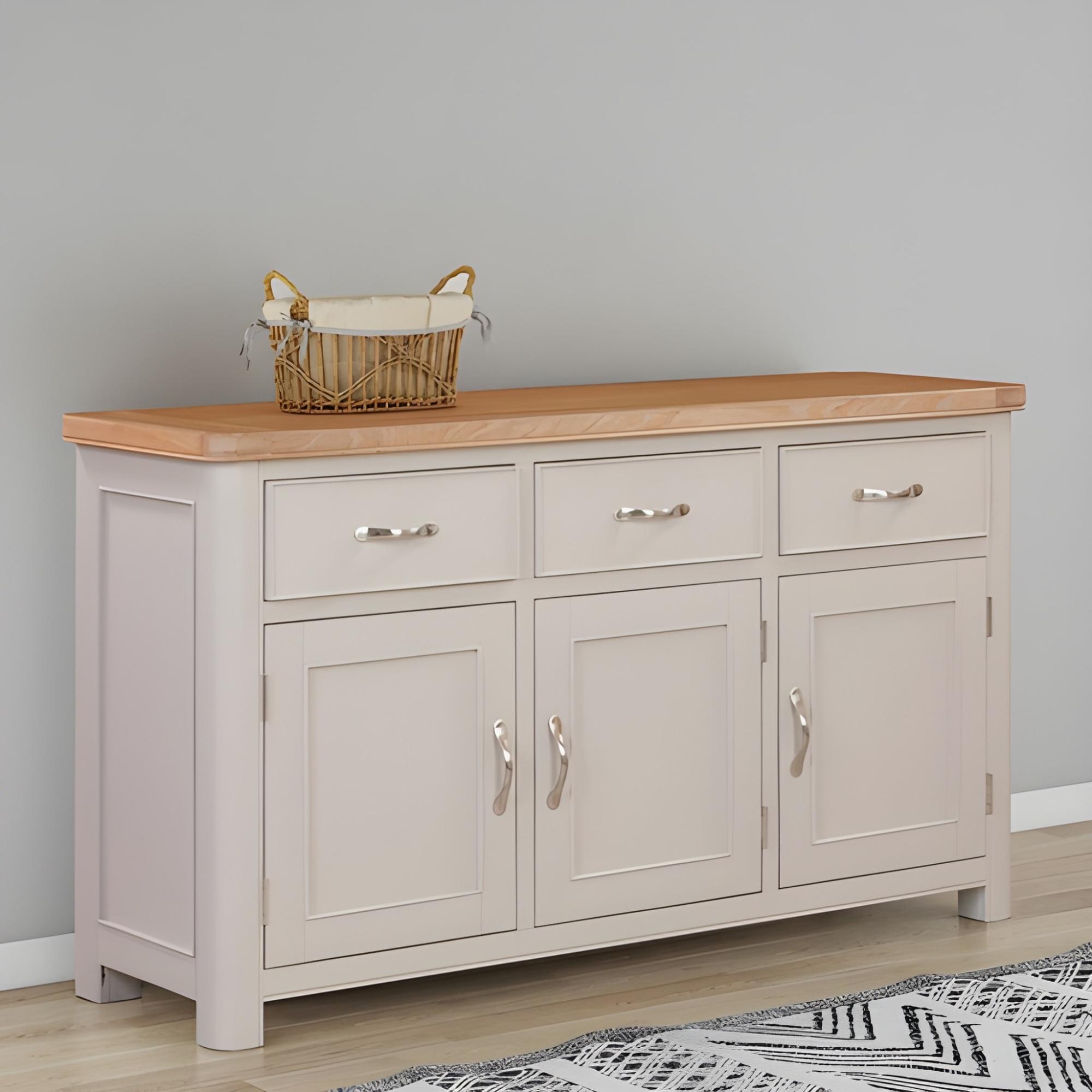 Clarion Sideboard - 3 Door - Medium - 150cm - Oak and Grey