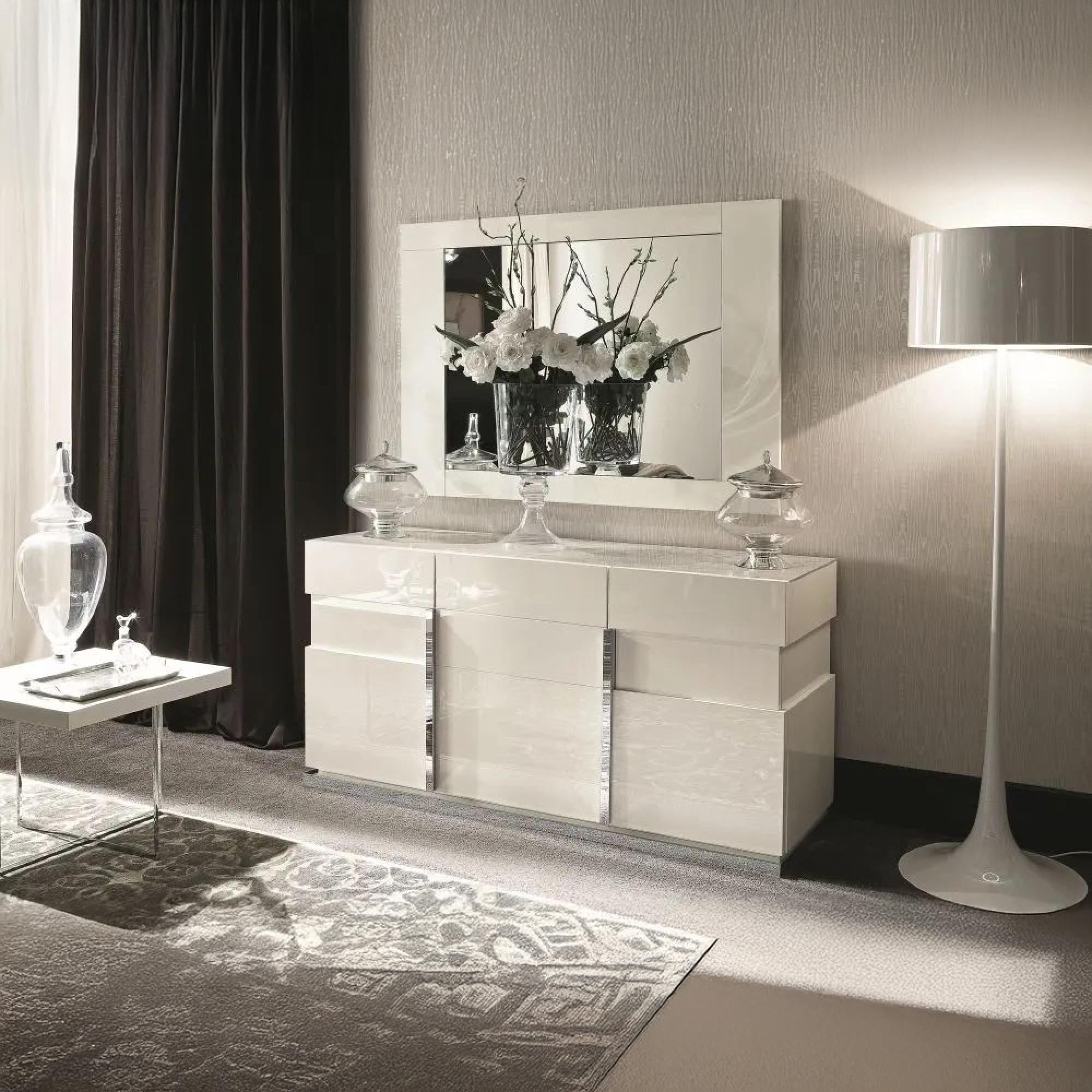Clearance - Alf Italia Canova White Gloss 3 Door 175cm Large Sideboard - A318