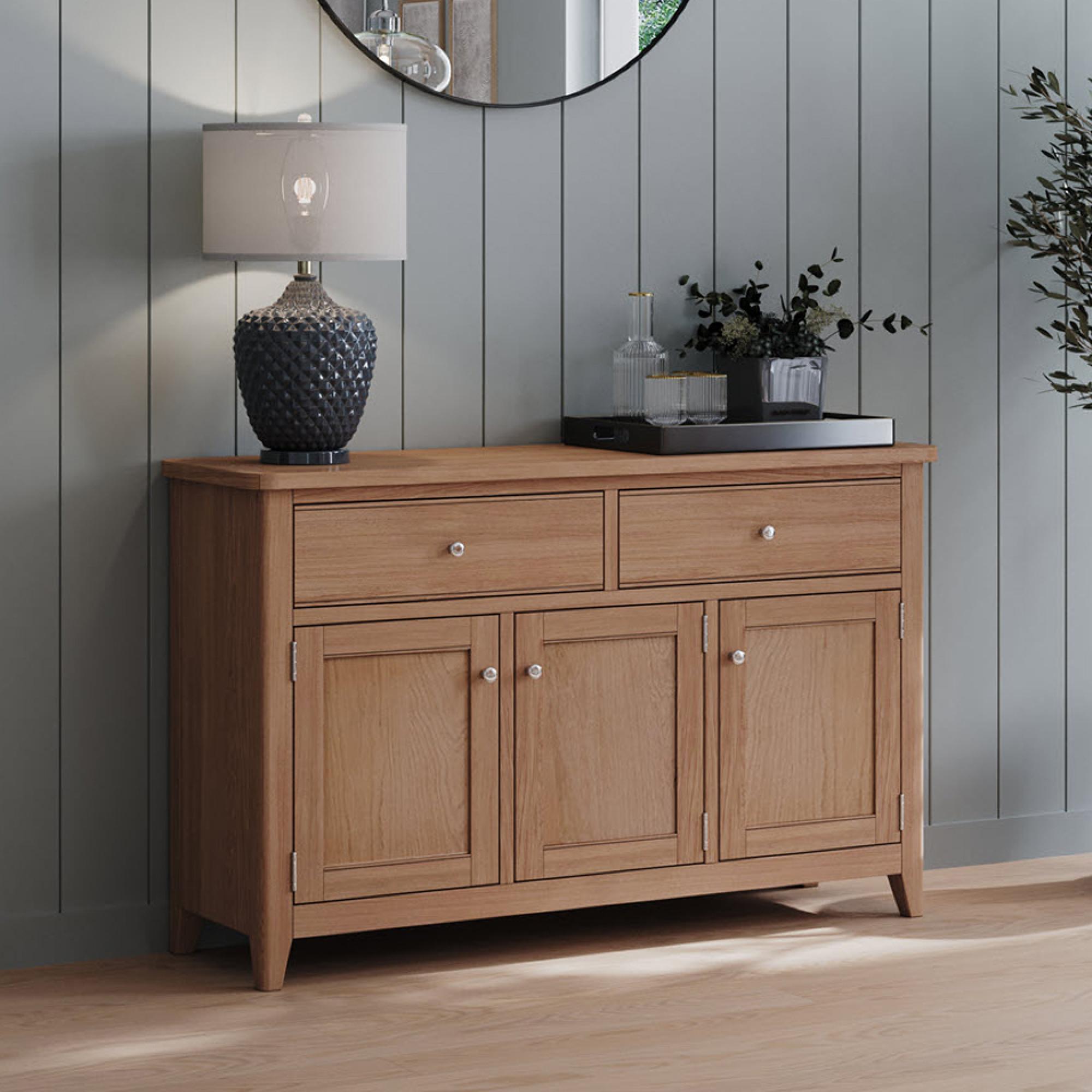Clearance - Arlyn Oak 115cm Small 3 Door Sideboard - FSS16041
