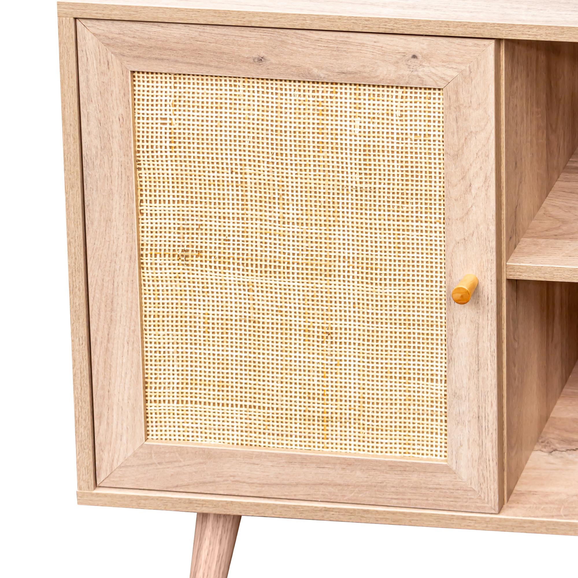 Clearance - Ferrero Cabinet - 1 Door - Natural and Woven Rattan