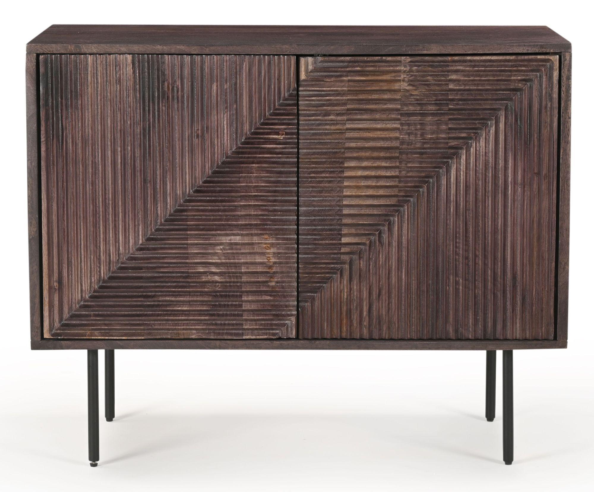 Clearance - Highgrove Sideboard - 2 Door - Walnut Finished Mango Wood - Fluted